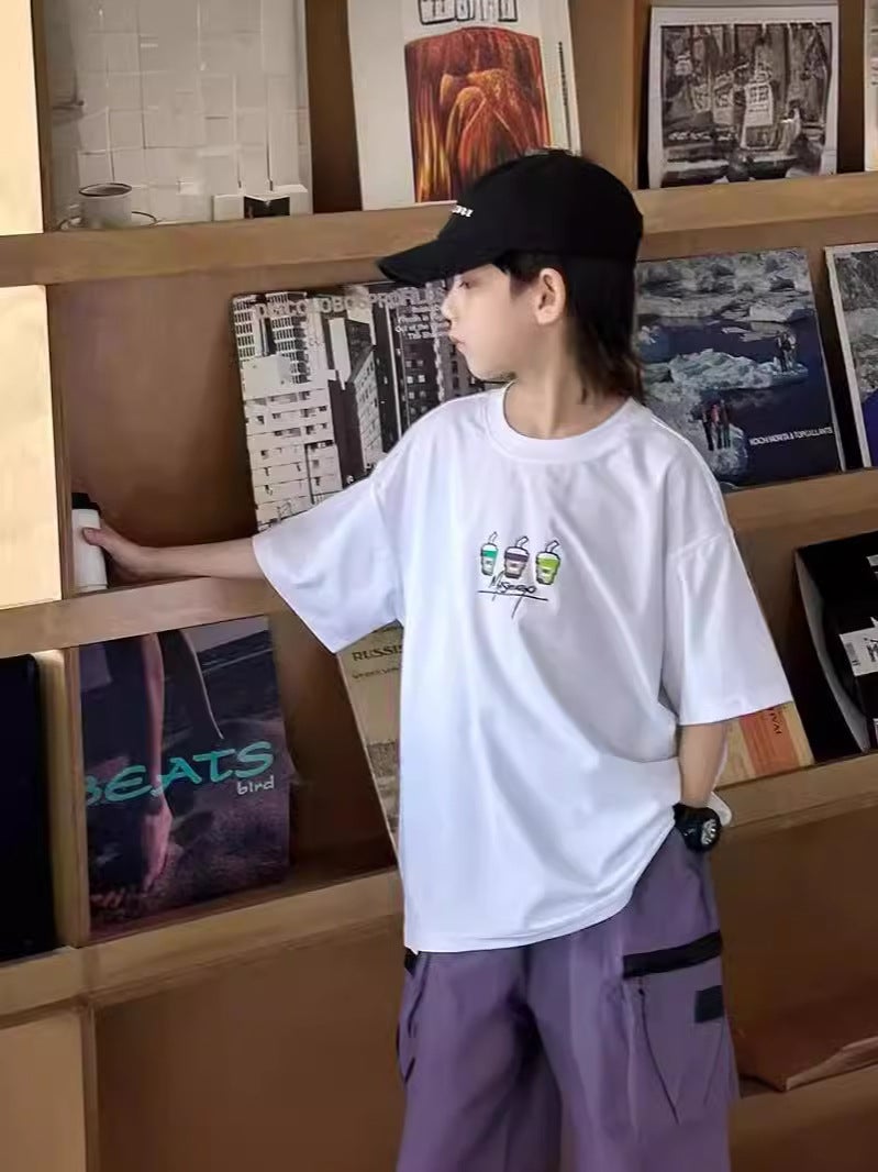 Children'S Pure Cotton Short-Sleeve T-Shirt 2026 New Model Summer Fashion Round Neck Trendy T-Shirt For Boys - Image 5