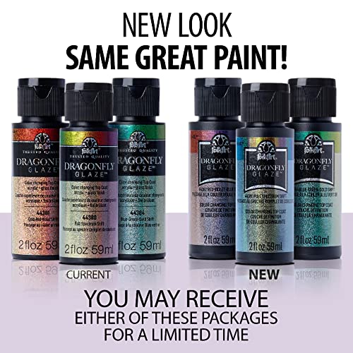FolkArt Dragonfly Glaze Premium Acrylic Topcoat Paint, Full Spectrum, 44380 - Image 2