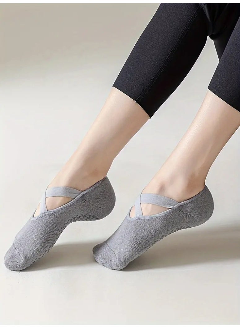 LUMYA 5 Pairs Yoga Socks for Women, Non-Slip Cotton Socks for Pilates, Pure Barre, Ballet Dance, Grip Socks for Stability and Comfort, Ideal for Workouts, Physical Therapy, and Daily Use - Image 3