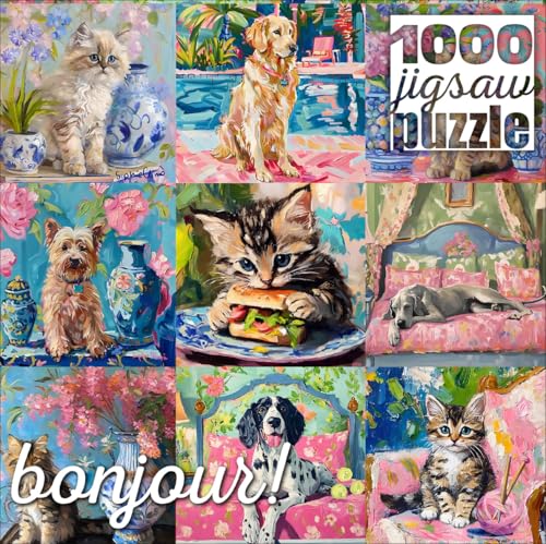 Buffalo Games Bonjour Sophie Clima Cats and Dogs Collage 1000 Piece Jigsaw Puzzle for Adults PrecisionCut Pieces Beautiful Artwork and Hours of Relaxing Fun - Image 5
