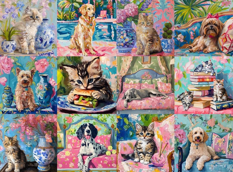 Buffalo Games Bonjour Sophie Clima Cats and Dogs Collage 1000 Piece Jigsaw Puzzle for Adults PrecisionCut Pieces Beautiful Artwork and Hours of Relaxing Fun - Image 3