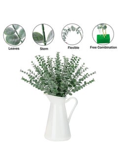 Beauenty 24pcs Artificial Eucalyptus Leaves Stems Real Touch Leaf Faux Eucalyptus Eucalyptus Plant Branches For Artificial Flowers Greenery Centerpiece Home Office Wedding Farmhouse Decoration(15in)  - Image 3