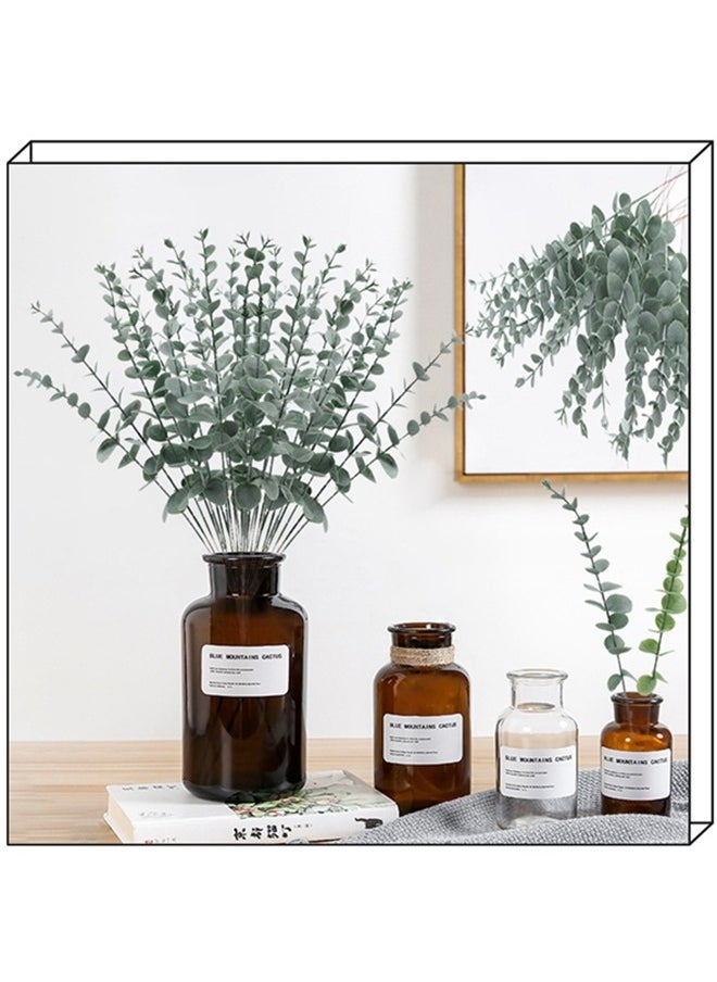 Beauenty 24pcs Artificial Eucalyptus Leaves Stems Real Touch Leaf Faux Eucalyptus Eucalyptus Plant Branches For Artificial Flowers Greenery Centerpiece Home Office Wedding Farmhouse Decoration(15in)  - Image 4