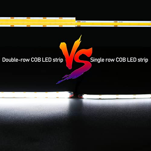 GOMING 32.8ft(10M) 24V Double Row COB LED Strip Light Cool White 6000K 6000LEDs CRI 93+ 20000lm Uniform Glow Dotless Not Waterproof IP20 Flexible LED Tape Lights for DIY Home Decor(No Power Supply) - Image 3