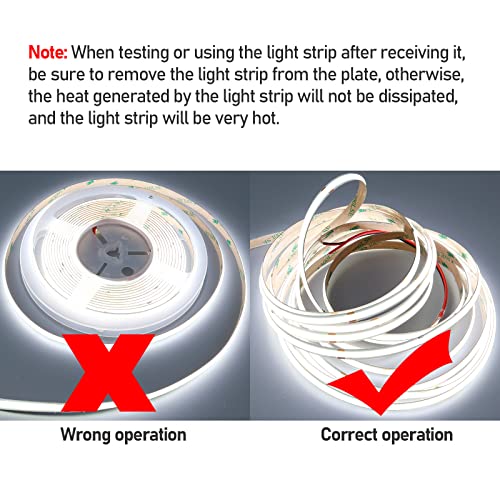 GOMING 32.8ft(10M) 24V Double Row COB LED Strip Light Cool White 6000K 6000LEDs CRI 93+ 20000lm Uniform Glow Dotless Not Waterproof IP20 Flexible LED Tape Lights for DIY Home Decor(No Power Supply) - Image 5