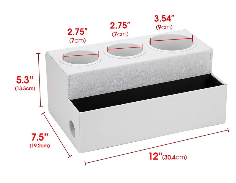 J JACKCUBE DESIGN Hair Tool Organizer Dryer Holder Hair Styling Accessories Organizer Bathroom Storage Countertop with 3 Holes(White) – MK154D - Image 2