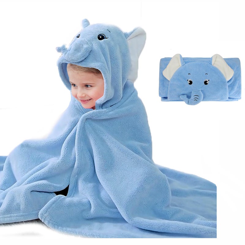 ROMASA Baby Bath Towel Ultra Soft Hooded Towel Highly Absorbent Bathrobe Blanket Toddlers Shower Gifts for Boys Girls-27.5" x 55" (White) - Image 1
