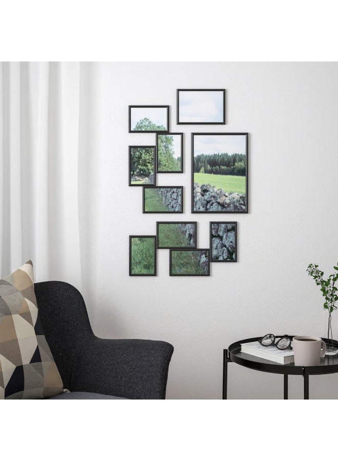 Black Photo Frame, Lightweight Plastic Picture Frame, Wall Hanging or Tabletop Display, Snap-On Easy Change, Horizontal or Vertical - Image 3