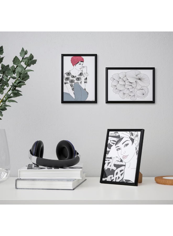 Black Photo Frame, Lightweight Plastic Picture Frame, Wall Hanging or Tabletop Display, Snap-On Easy Change, Horizontal or Vertical - Image 4