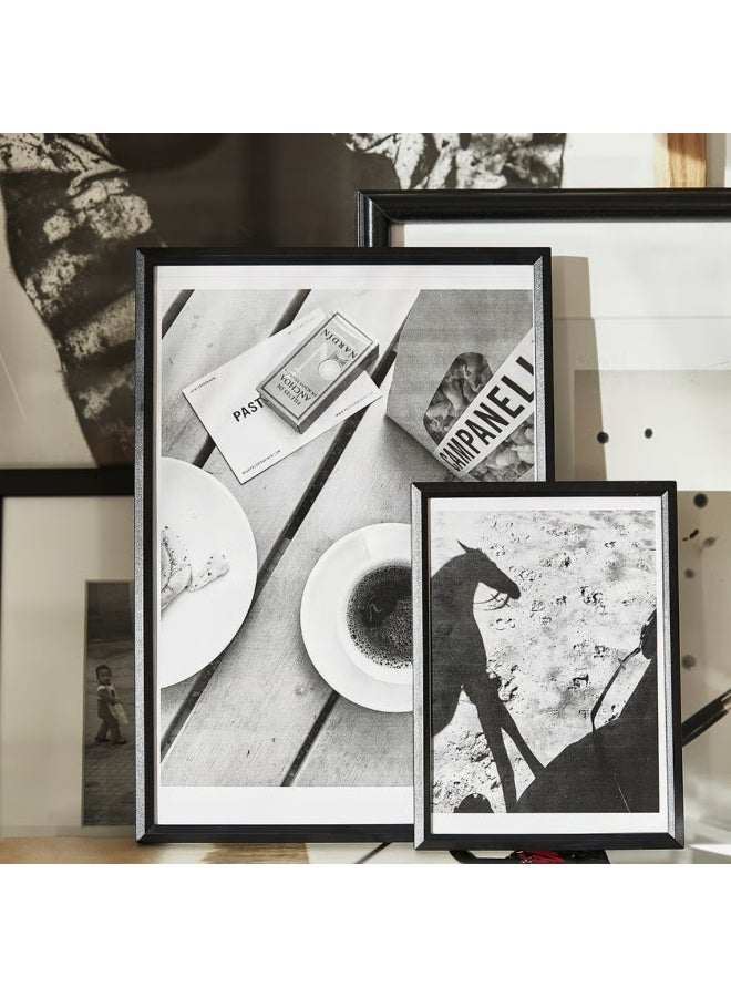 Black Photo Frame, Lightweight Plastic Picture Frame, Wall Hanging or Tabletop Display, Snap-On Easy Change, Horizontal or Vertical - Image 5
