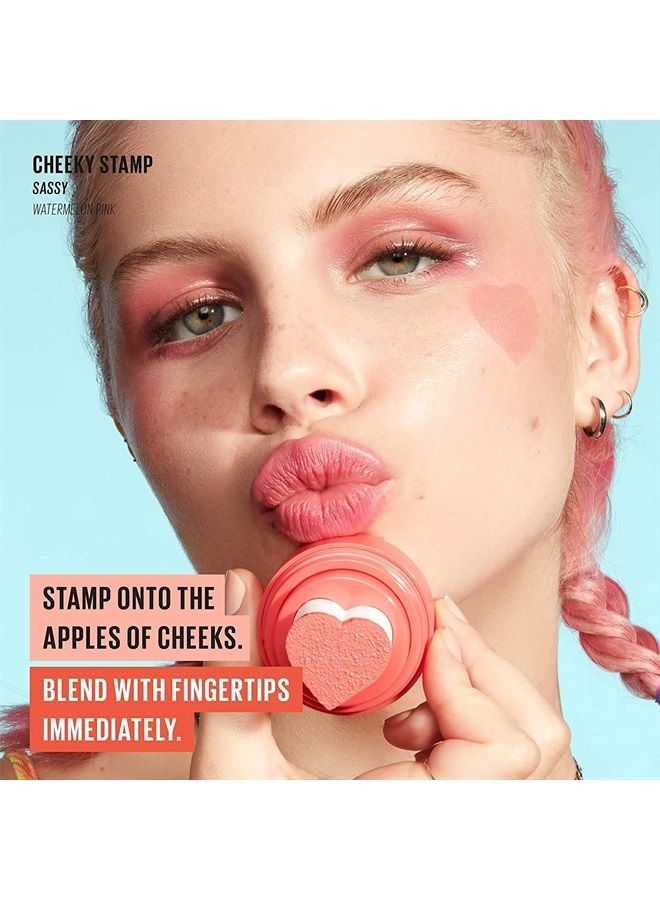 KAJA Blush - Cheeky Stamp | Gift, 7 Shades, Buildable & Blendable Shade with Heart-shaped Applicator, Coral Finish, 03 Bossy, 0.17 Oz - Image 5
