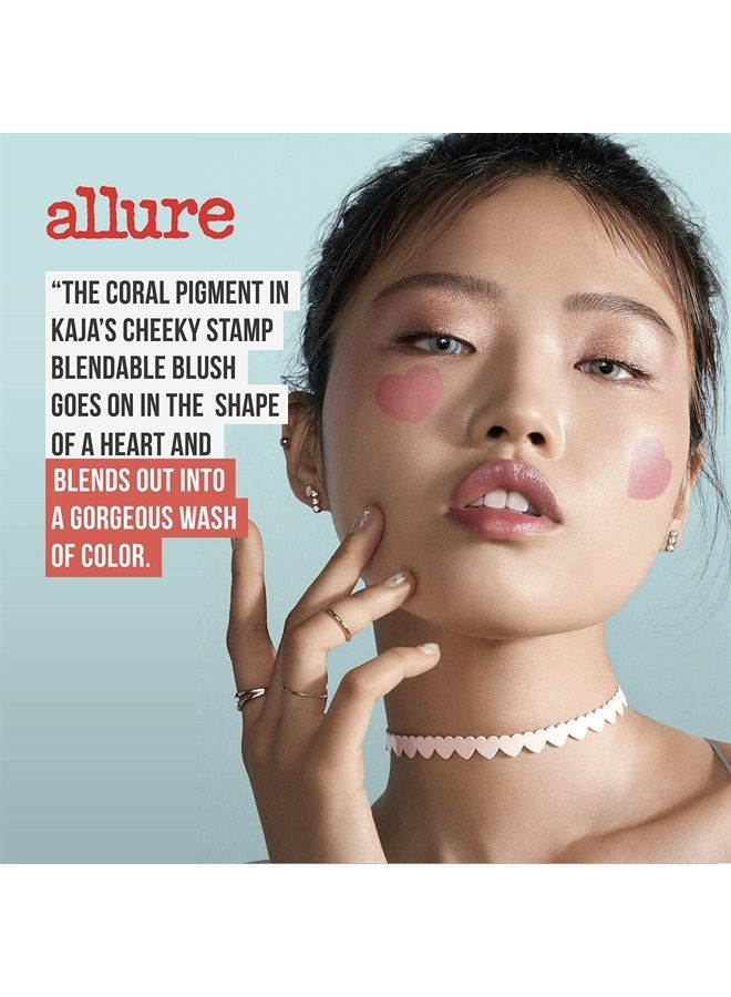 KAJA Blush - Cheeky Stamp | Gift, 7 Shades, Buildable & Blendable Shade with Heart-shaped Applicator, Coral Finish, 03 Bossy, 0.17 Oz - Image 2