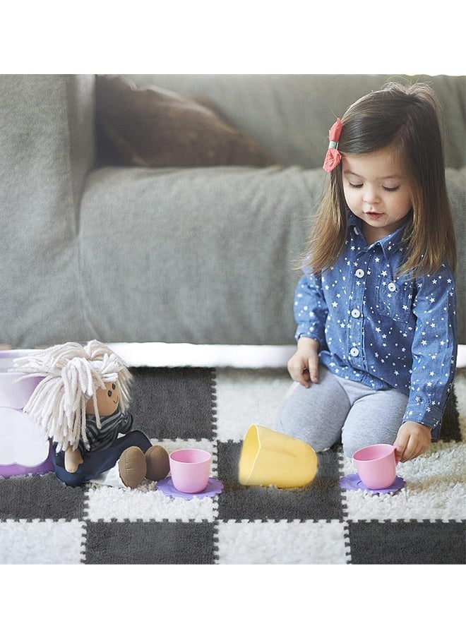 Optico - 4/12/24/36/60pcs Interlocking Carpet Tiles Plush Foam Mat Protective Floor Tiles Exercise Play Mats Puzzle Play Mat Area Rug for Bay Window Tatami Bedroom Floor Kids Teen Dorm Home Decor - Image 1