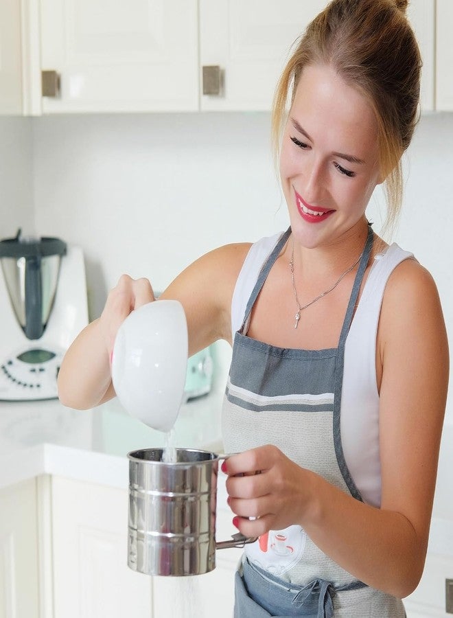 DHARMINSON 12L x 12W x 15H cm Stainless Steel Manual Mesh Flour Sugar Powder Sifter for Baking, Durable Sieve with Comfortable Handle, Atta Shifter Cup Baking (Semi Automatic) Silver - Image 4