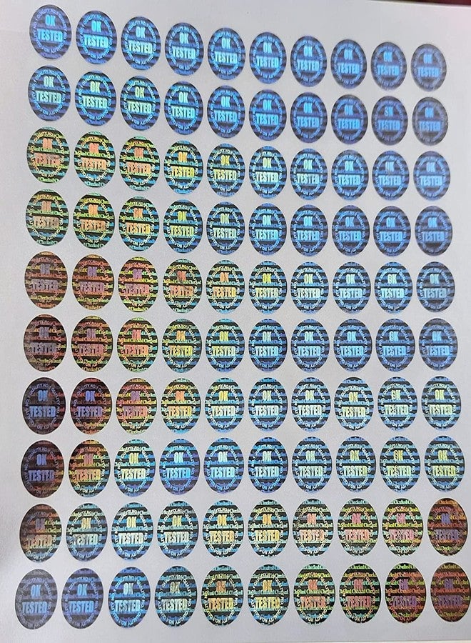 Elysian Round Shape Ok Tested Stickers Holograms Silver 5 Sheets (13 mm) 500 Stickers - Image 3
