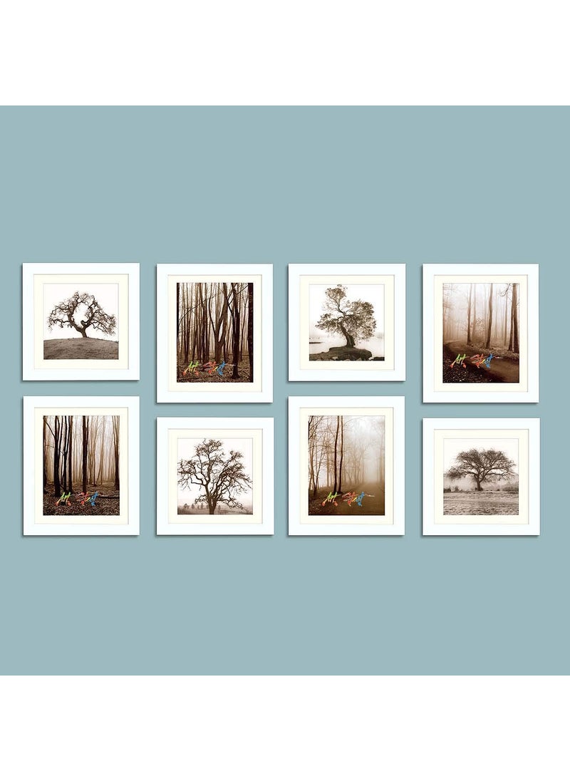 Art Street Art Street Seesaw Set of 8 White Individual Wall Photo Frame 4 Units of 8x10 and 8x8 Each  - Image 1