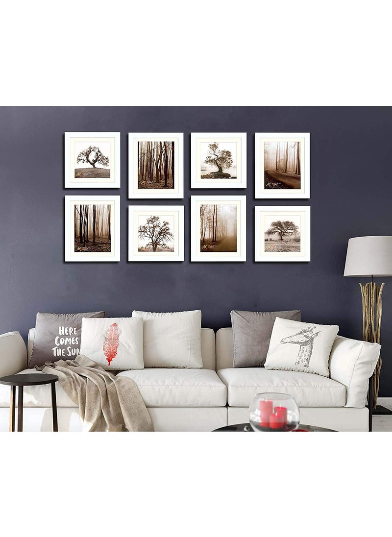 Art Street Art Street Seesaw Set of 8 White Individual Wall Photo Frame 4 Units of 8x10 and 8x8 Each  - Image 2