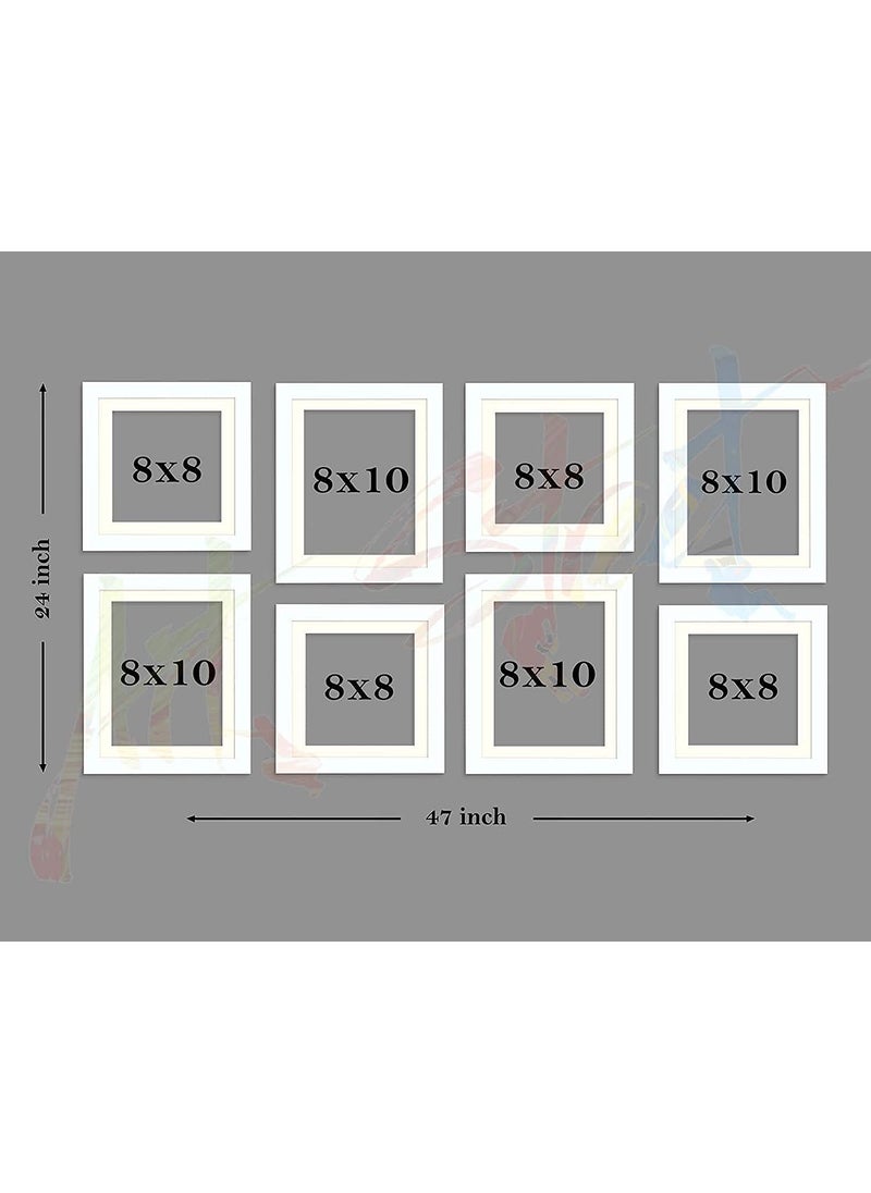 Art Street Art Street Seesaw Set of 8 White Individual Wall Photo Frame 4 Units of 8x10 and 8x8 Each  - Image 3