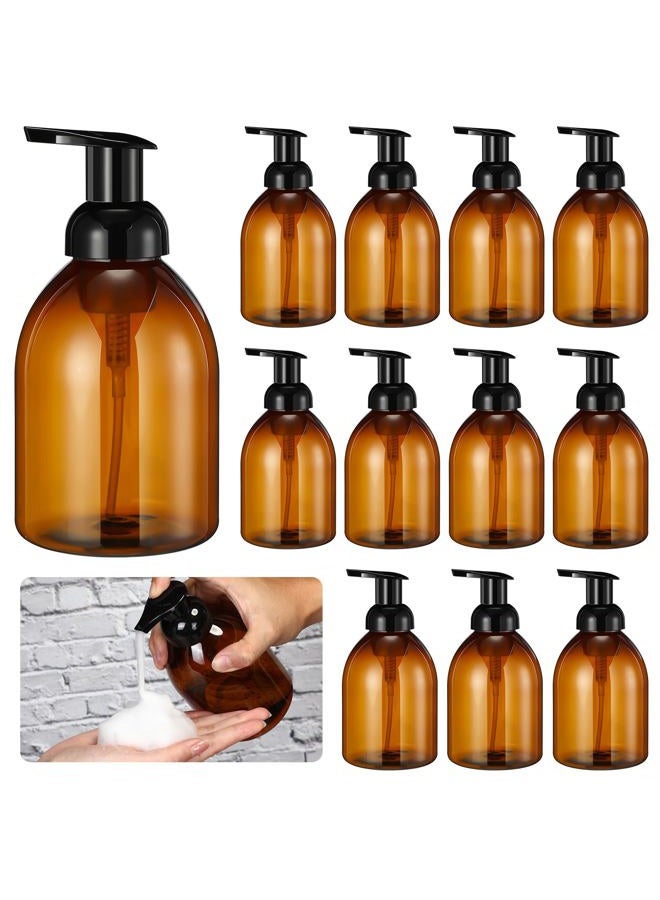 Uiifan 16 Pcs Empty Soap Dispenser 17 oz Refillable Foam Pump Bottle Liquid Plastic Container for Kitchen Bathroom Commercial Concentrated or Regular Soaps Shampoo Body Wash Dish Liquid Soap, Amber - Image 1