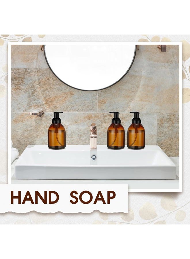 Uiifan 16 Pcs Empty Soap Dispenser 17 oz Refillable Foam Pump Bottle Liquid Plastic Container for Kitchen Bathroom Commercial Concentrated or Regular Soaps Shampoo Body Wash Dish Liquid Soap, Amber - Image 3
