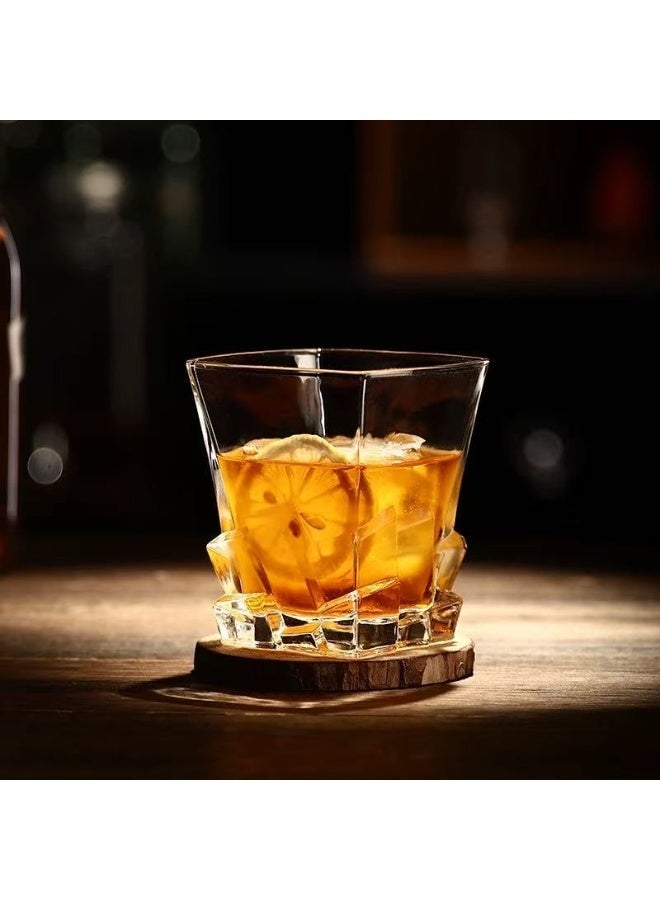 330ml Light Luxury Crystal Glass Cup | 3D Light and Shadow Art Glassware with Glacier Pattern, Multipurpose Office Cups for Milk, Cold Drinks, Coffee & Tea, High-end Tableware - Image 4