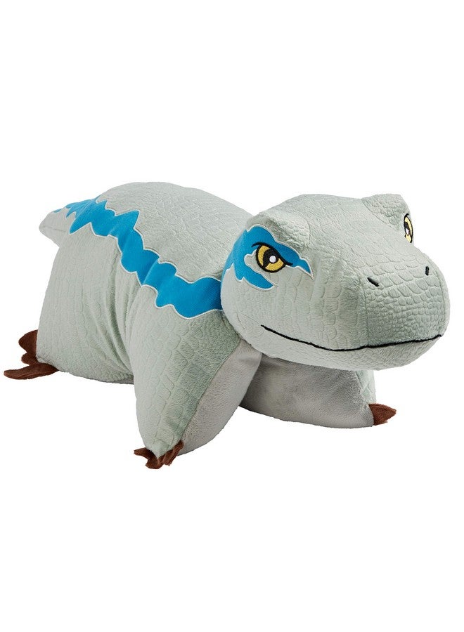 Pillow Pets 16” Blue Velociraptor Stuffed Animal Jurassic World Dinosaur Plush Toy - Image 1