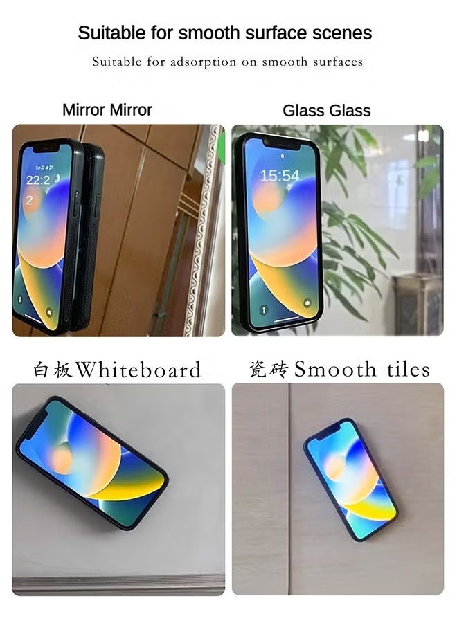 بولوز حامل هاتف من السيليكون مع أكواب شفط – مجموعة 8 قطع، حامل هاتف قوي بأكواب شفط، مثالي للمرايا، البلاط، الزجاج والأسطح الملساء – لاستخدام بدون يدين للمكالمات الفيديو، المكياج، الصور الشخصية والتعليم. - Image 3