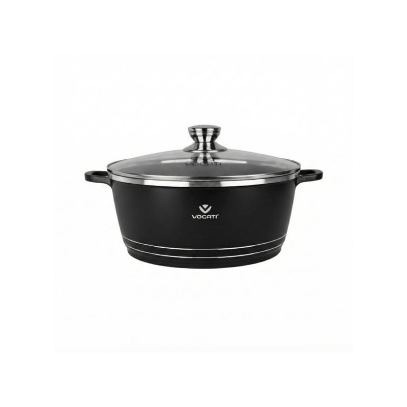 VOGATI CLASSIC SINGLE SERIES 28CM CASSEROLE TITANIUM GRANITE COATING NON STICK WITH GLASS LID-COOKWARE -POT- 100% PFOA FREE (8 Litres) - Image 1