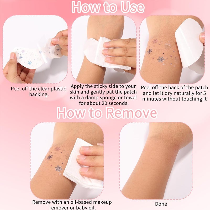 Sinbana Ready goods scheduled ship Pack of 6 Halloween Face Summersprout Stickers, Waterproof Temporary Face Arm Tattoos Children and Adults Scary Makeup Accessories for Halloween Party (Snowflake Design) Well-engineered versatile build - Image 5