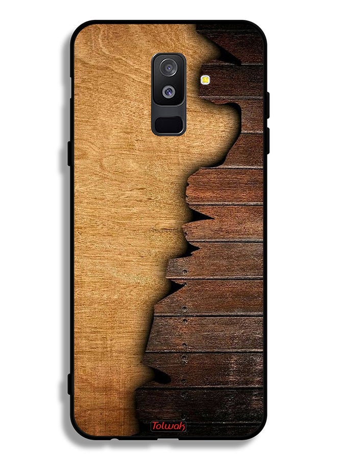 Tolwak Samsung Galaxy A6 Plus (2018) Protective Case Cover Vintage Wood Pattern - Image 1