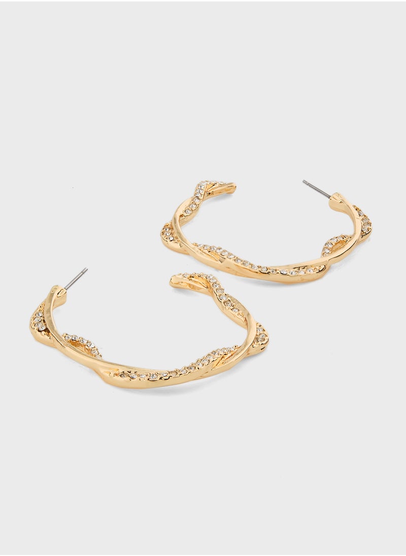 Ella Limited Edition Dimante Hoop Earrings  - Image 2