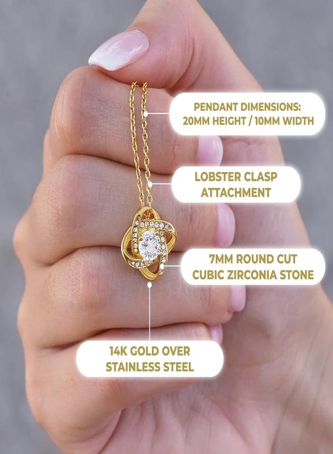 LUXUS™ Love Knot Necklace for Daughter - Inspirational 18K Gold Finish, Thoughtful Gift from Mom & Dad, Birthday, Graduation & Christmas Jewelry, Comes in Luxury Gift Box - Image 5