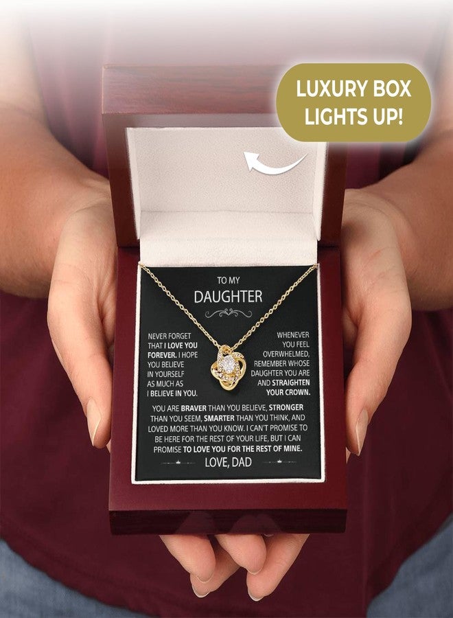 LUXUS™ Love Knot Necklace for Daughter - Inspirational 18K Gold Finish, Thoughtful Gift from Mom & Dad, Birthday, Graduation & Christmas Jewelry, Comes in Luxury Gift Box - Image 3