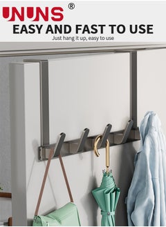 UNUNS Over The Door Hooks,6-Hook Door Hanger Rack,Decorative Organizer Hooks For Clothes,Coat,Hat,belt,Towels,White  - Image 3