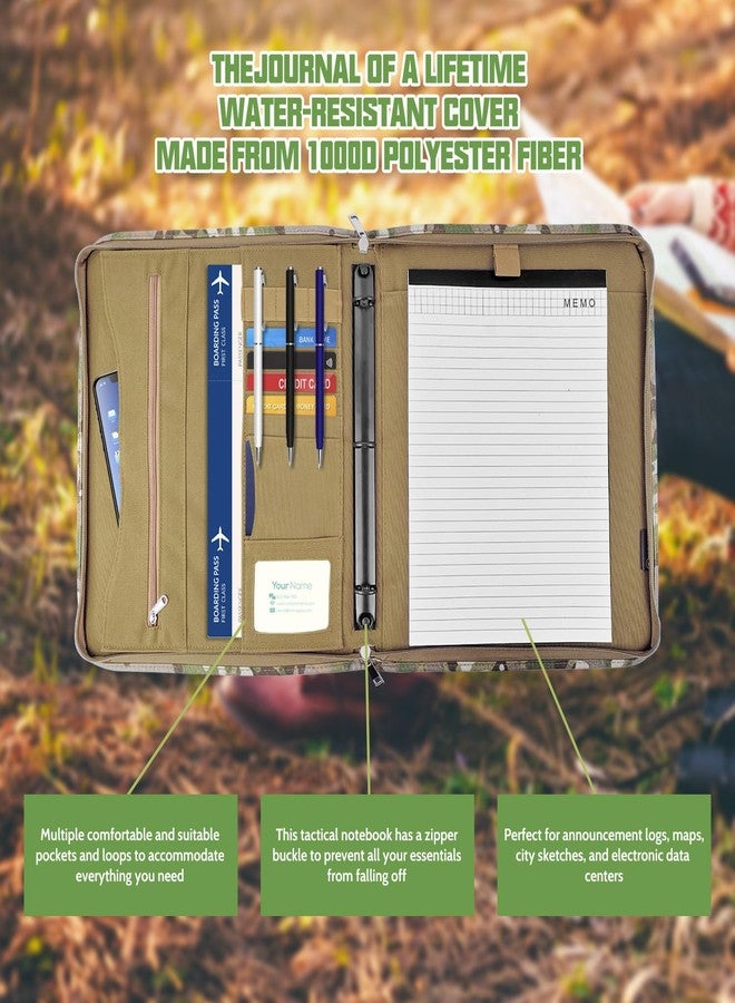 Saderoy Tactical Padfolio Portfolio Binder, Army Military Padfolio Ring Binder with Zippered and 25 Sheets of Letter Size Paper, Tactical Notebook for A4 Folder, Detachable 3-Ring Binder (A4,13.8X 12Inch) - Image 3