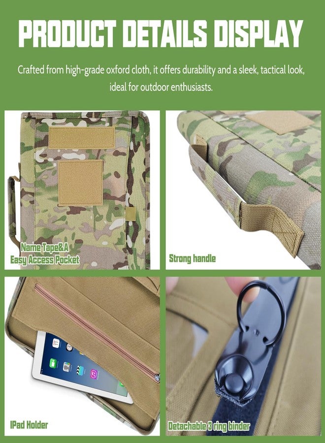 Saderoy Tactical Padfolio Portfolio Binder, Army Military Padfolio Ring Binder with Zippered and 25 Sheets of Letter Size Paper, Tactical Notebook for A4 Folder, Detachable 3-Ring Binder (A4,13.8X 12Inch) - Image 4