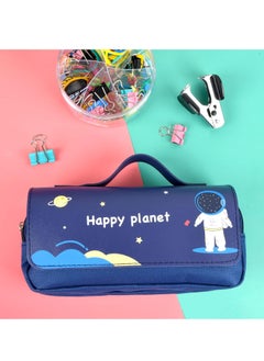 Generic Pencil Case Kids School, 3 Compartments Large Capacity Pencil Case, Pencil Bag Pen Case, Pencil Pouch for Kids Children Boys Primary School, Blue  - Image 5
