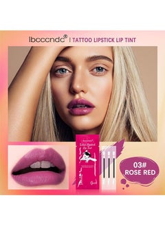 ibcccndc 3 Piece Tattoo Lipstick Lip Tint Non Stick Cup Lip Tint Discard After Use 03 Rose Red  - Image 2