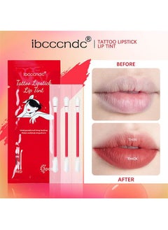 ibcccndc 3 Piece Tattoo Lipstick Lip Tint Non Stick Cup Lip Tint Discard After Use 03 Rose Red  - Image 5
