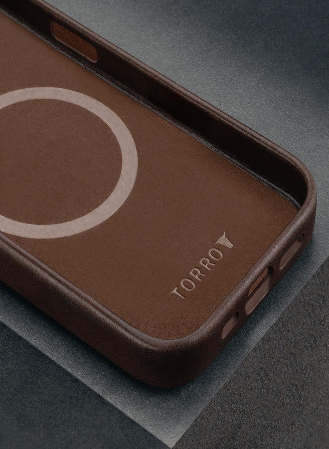 تورو جراب TORRO متوافق مع iPhone 16e (2025-6.1 بوصة) - جراب حماية نحيف متوافق مع MagSafe مصنوع من الجلد الطبيعي (بني داكن) - Image 5