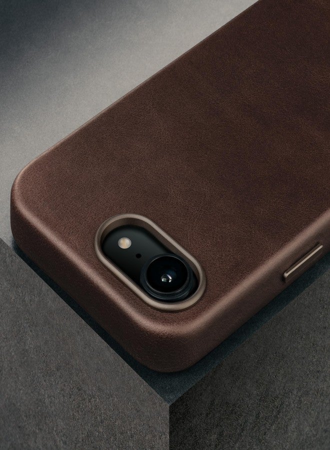 تورو جراب TORRO متوافق مع iPhone 16e (2025-6.1 بوصة) - جراب حماية نحيف متوافق مع MagSafe مصنوع من الجلد الطبيعي (بني داكن) - Image 4