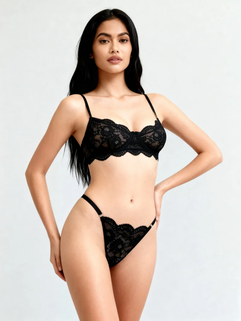 Laceandme Sexy Lace Lingerie Set for Women – Designer Bra & Matching Panty | Romantic Intimates Wear