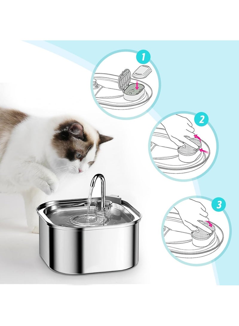 BIGTHREE Cat Water Fountain Filters, Cat Fountain Filters Set, 6 Pcs Activated Carbon Filter and 6 Pcs Foam Filter, Cat Fountain Filters Replacement, Water Filters for 3.2L/2L Cat Water Fountain - Image 2