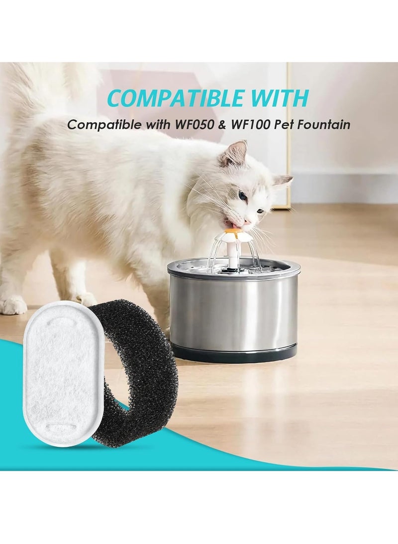 BIGTHREE Cat Water Fountain Filters, Cat Fountain Filters Set, 6 Pcs Activated Carbon Filter and 6 Pcs Foam Filter, Cat Fountain Filters Replacement, Water Filters for 3.2L/2L Cat Water Fountain - Image 3