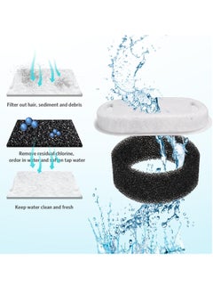 BIGTHREE Cat Water Fountain Filters, Cat Fountain Filters Set, 6 Pcs Activated Carbon Filter and 6 Pcs Foam Filter, Cat Fountain Filters Replacement, Water Filters for 3.2L/2L Cat Water Fountain  - Image 4