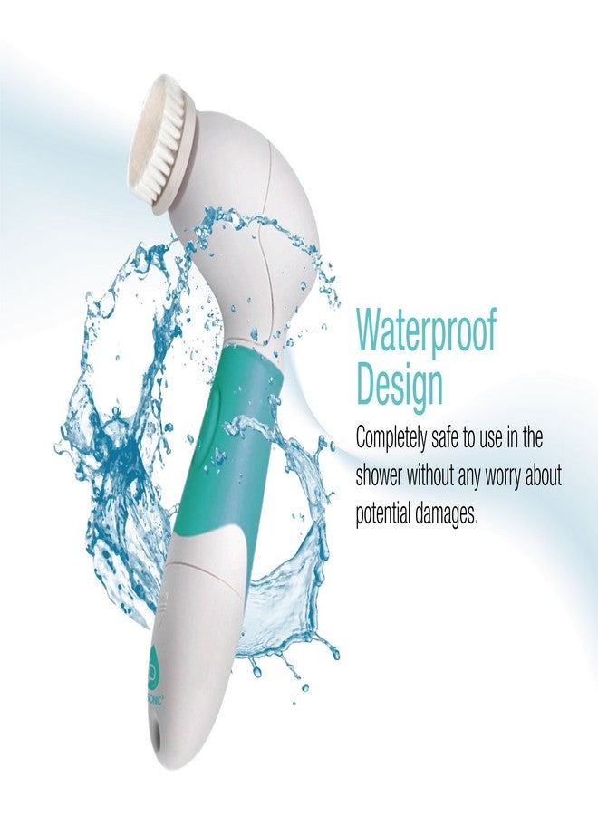 Pursonic Pursonic Advanced Facial and Body Cleansing Brush for Removing Makeup & Exfoliating Dead Skin - Includes 4 Multifunction Brush Heads: Facial, Body, Pumice Stone and Sponge (aqua), 1 count - Image 4