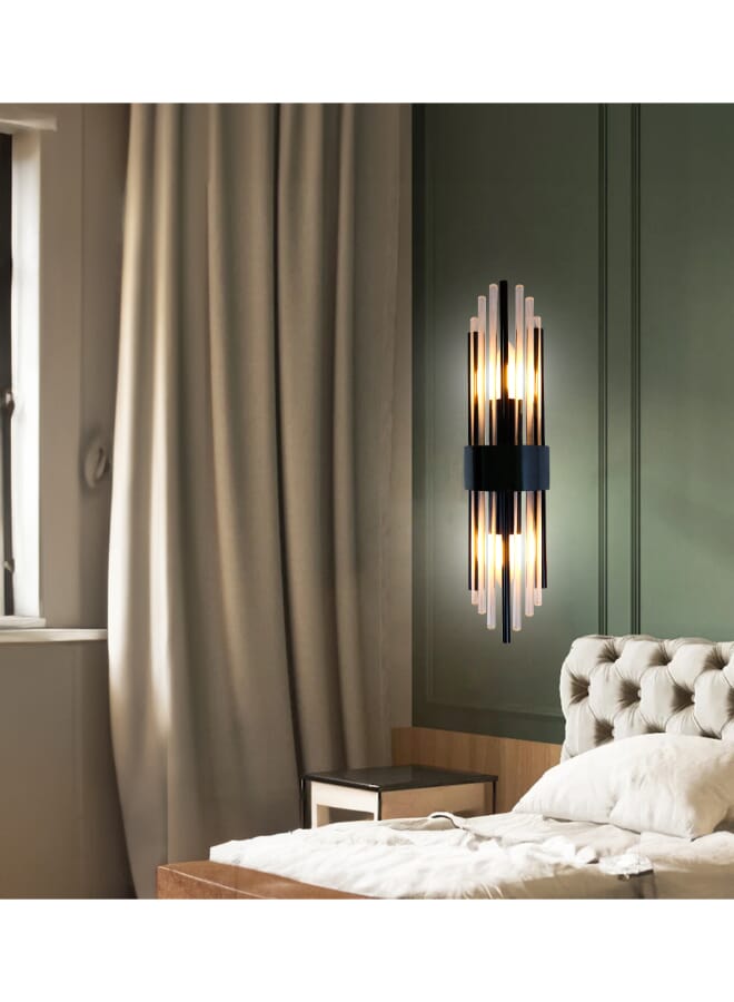 Best Power Luxury 7484   Black Wall Lamp With Elegant Design Wall Lamp E14 Socket for Bedrooms and Living Spaces - Image 1