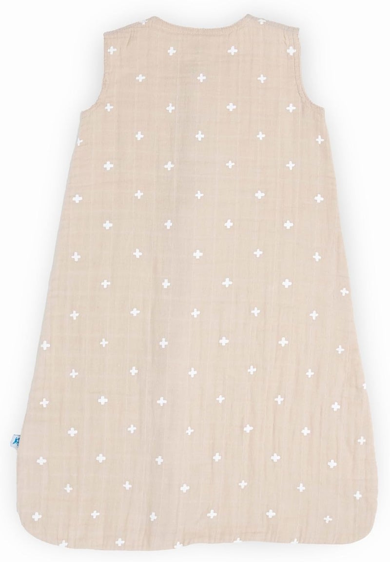 Little Unicorn Cotton Muslin Sleep Bag - Taupe Cross - Image 3