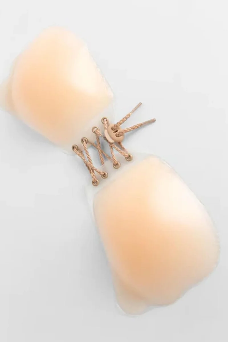 C&city Gathering Front String Adhesive Silicone Bra 7233 Skin