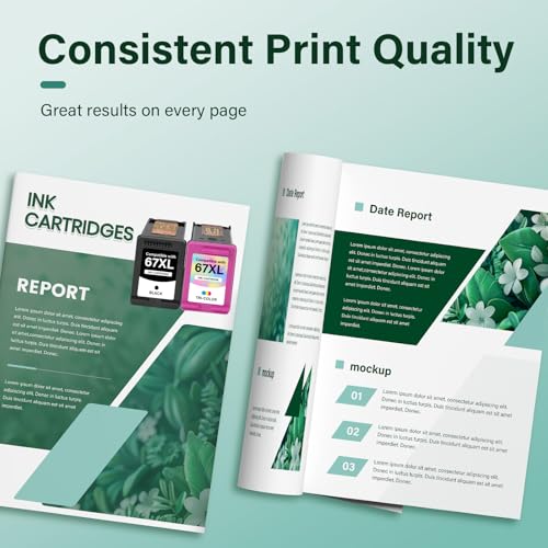 Cool Toner 67XL 67 XL 6055e 2755e 2800e 2855e 6000 Ink Cartridges Black/Color Combo Pack Compatible for HP Printer DeskJet 6055e 2700 4155e 4255e 4100 2700e 2734e 2800 2852e Envy 6055e 6455e 6400 Series (2-Pack) - Image 5